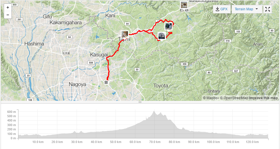 Jurou waterfall from nagoya cycling route