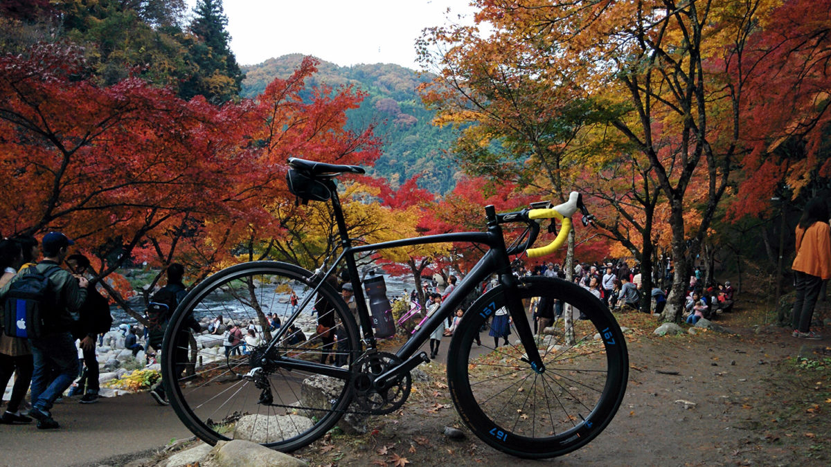 korankei fall leaves cycling