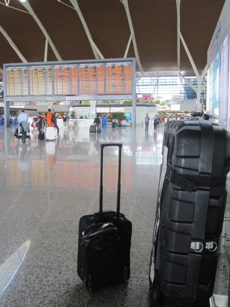 cycling travel bag in China airport