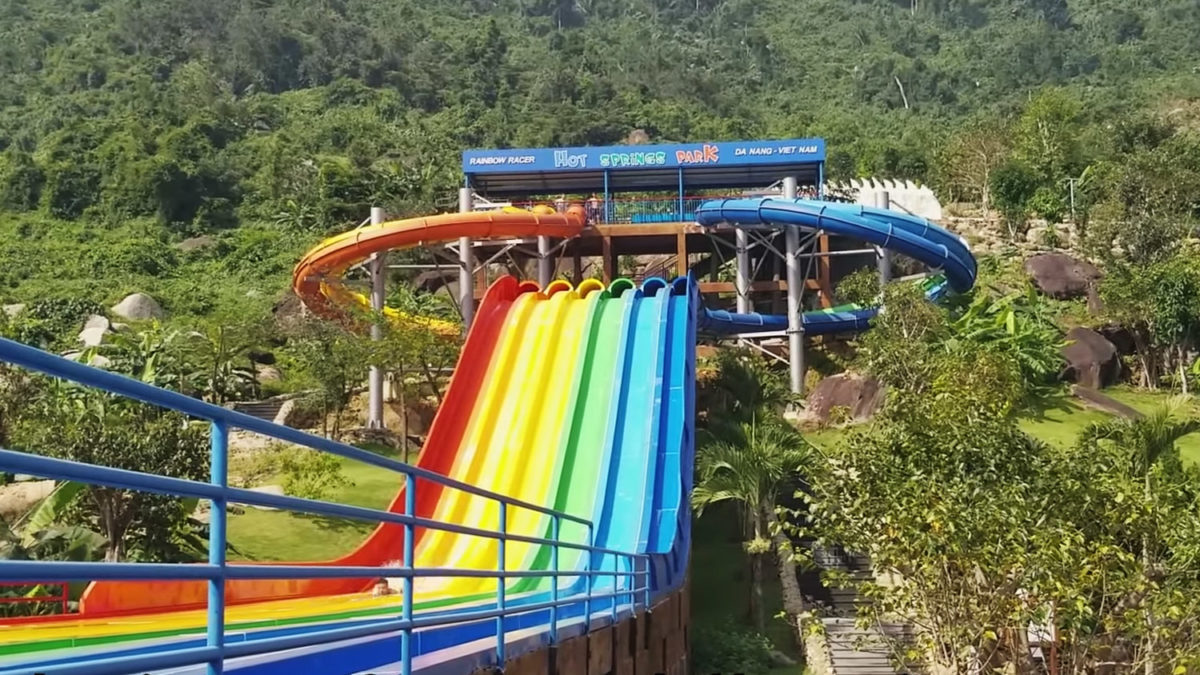 da nang hot springs park waterslide in mountain