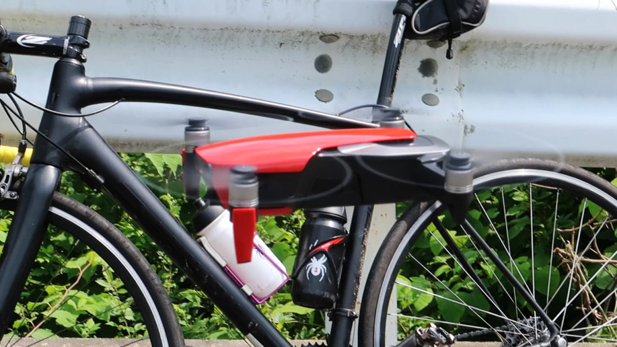 drone cycling dji mavic air red
