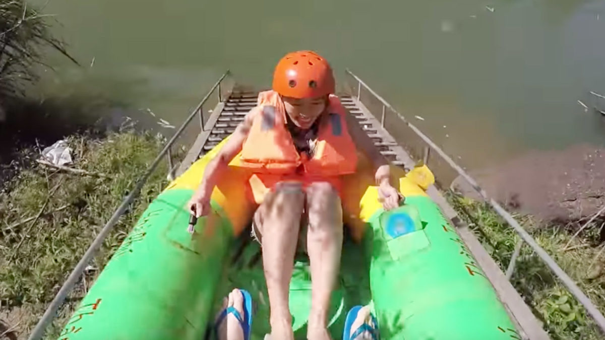 rafting da nang first drop into river