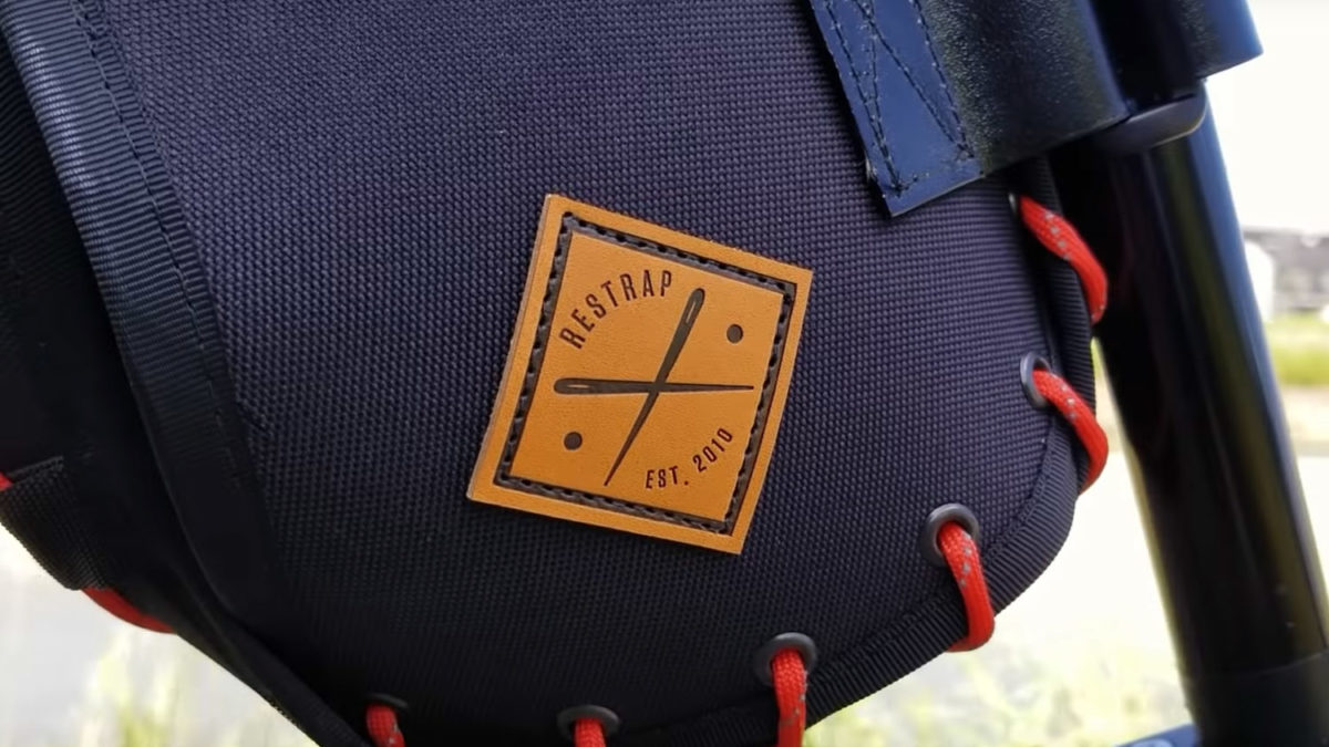 restrap saddle bag logo on bike