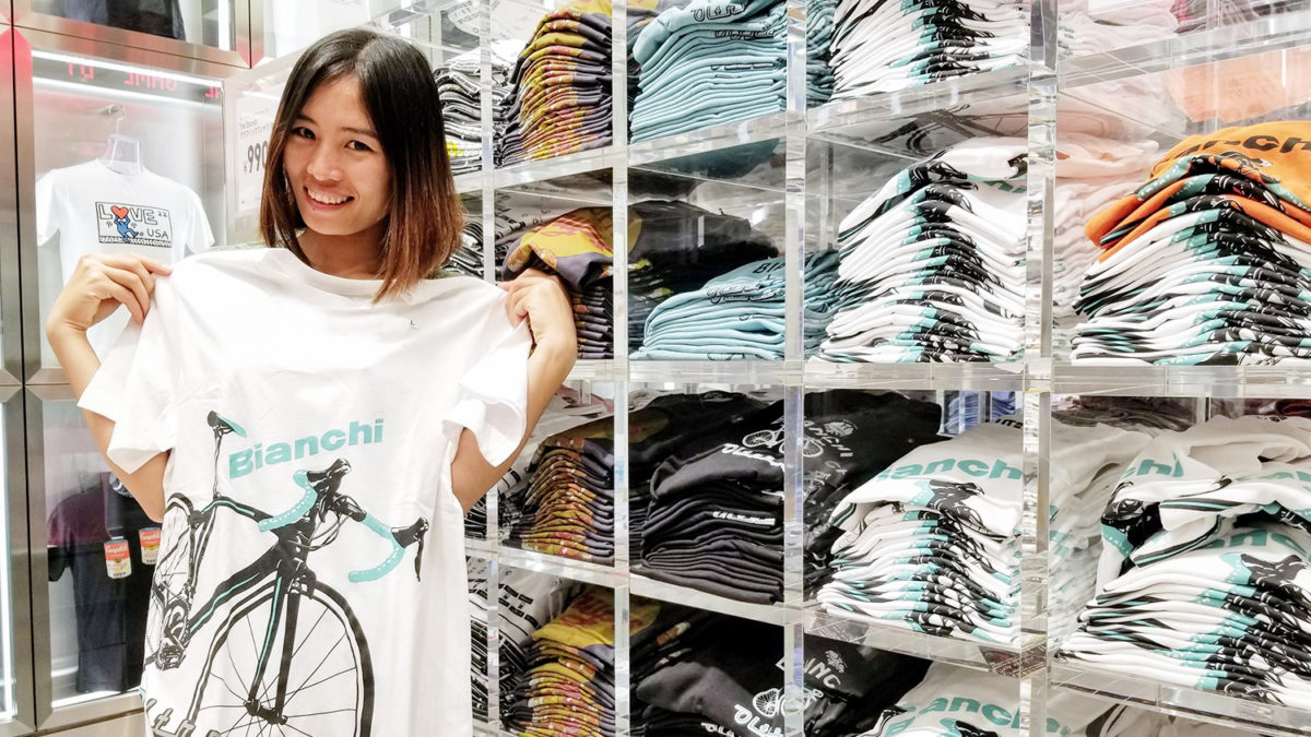 bianchi road bike t-shirt ビアンキ tシャツ ユニクロ uniqlo japan