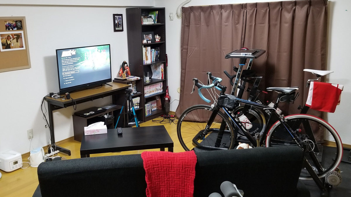 cycling cave upgrades road bike trainer spin bike wahoo desk