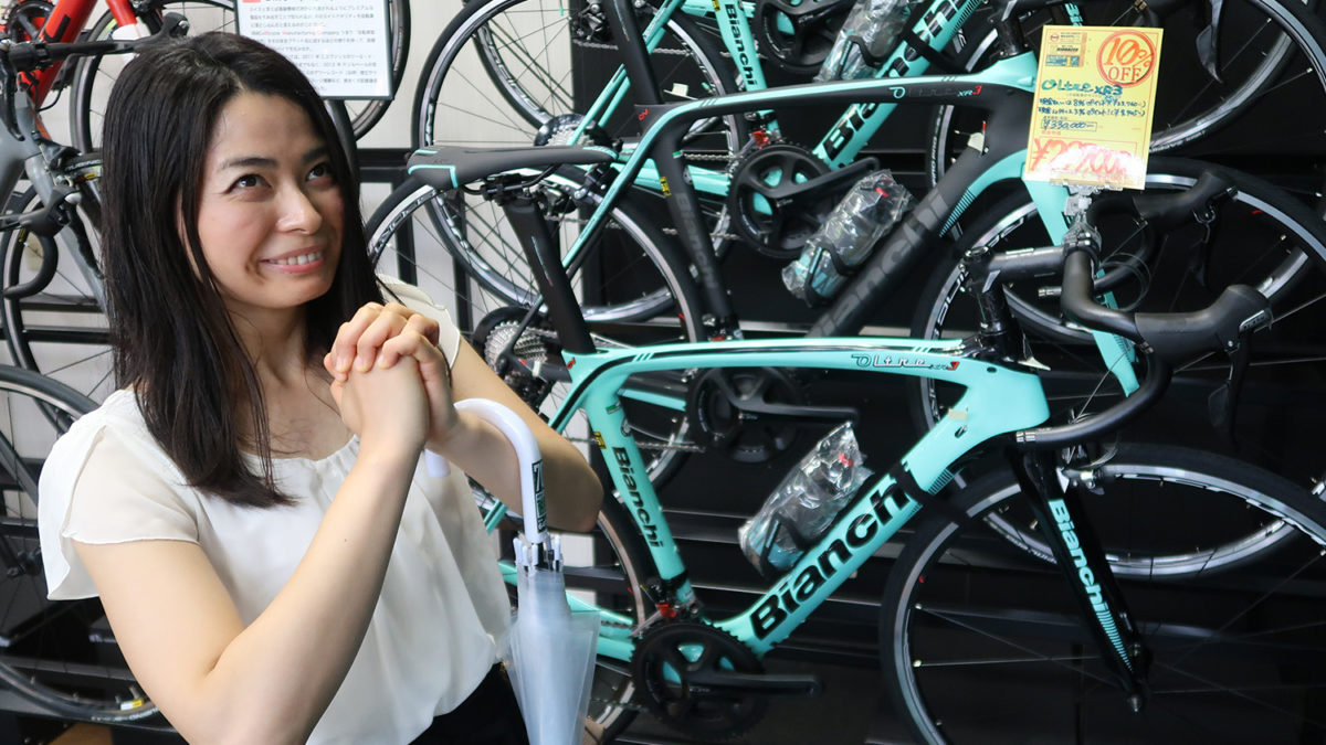 japanese girl loves bianchi road bike ビアンキ ロードバイク 女子