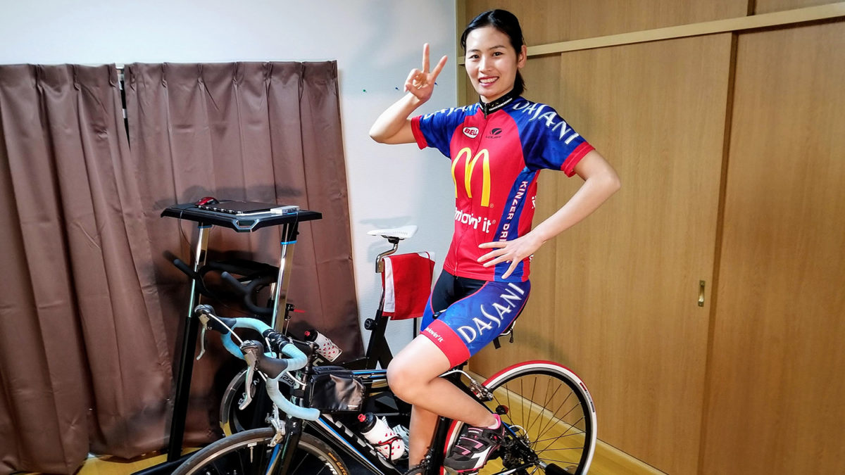 mcdonalds cycling jersey happy wife indoor trainer